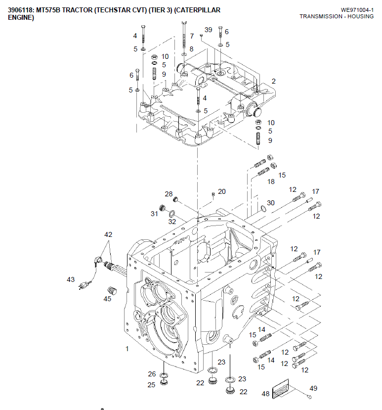 718110051021 ; 718110051024 CARCASA TRANSMISIE CVT Challenger, Massey Ferguson