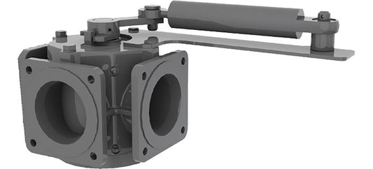 Valvă cu 3/4 căi cu cilindru hidraulic